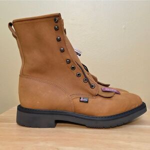 Justin Conductor 8" Work Boots Electrical Soft Toe 760 Made In USA Men's 10 EE